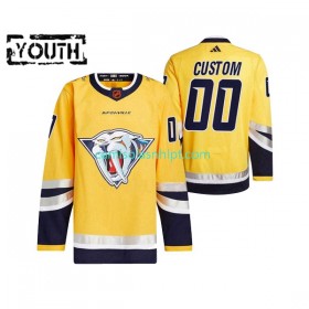 Camiseta Nashville Predators Personalizado Adidas 2022-2023 Reverse Retro Amarelo Authentic - Criança